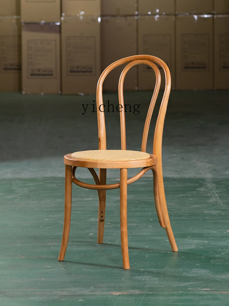 XL Обеденный стул из массива дерева с изогнутой деревянной спинкой Thonet Chair Французский ретро стул Изображение 3