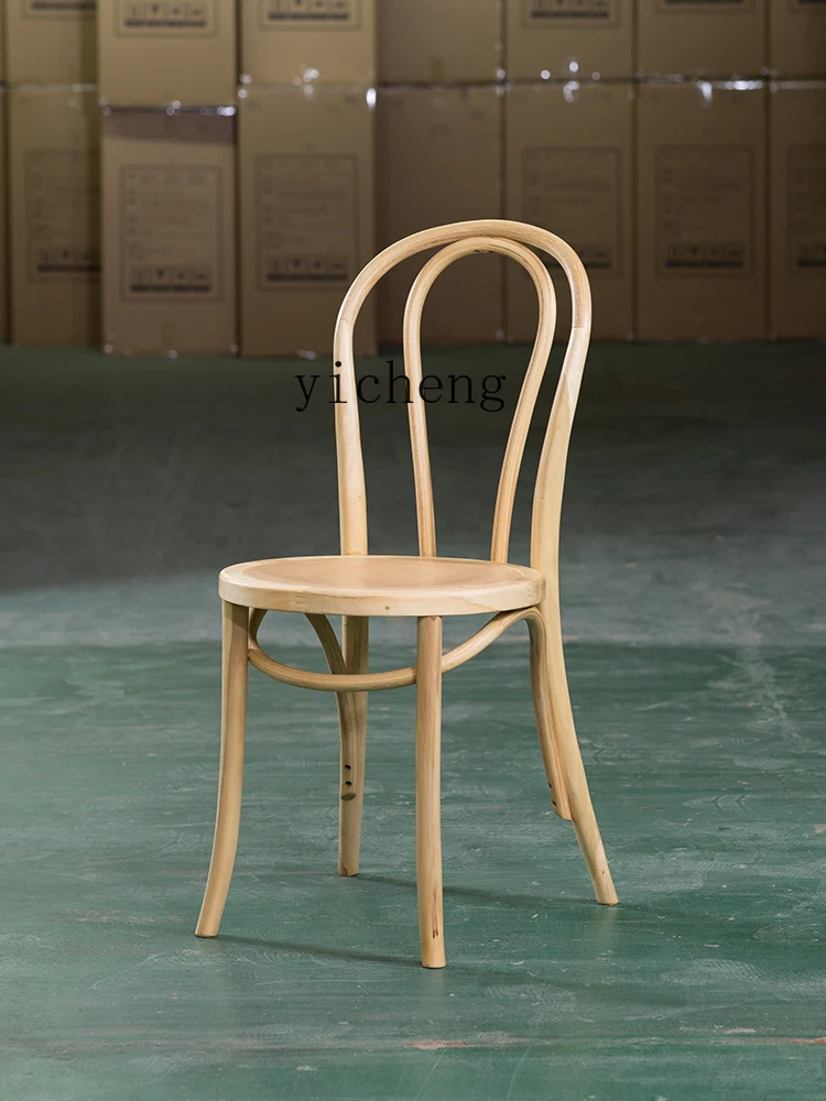 XL Обеденный стул из массива дерева с изогнутой деревянной спинкой Thonet Chair Французский ретро стул Изображение 4