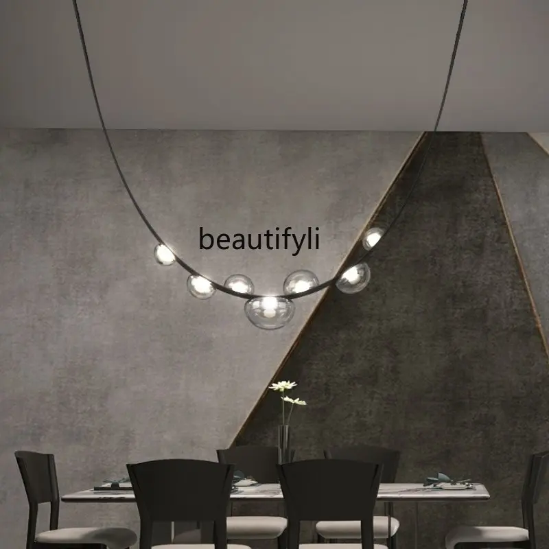 Простая Двухуровневая напольная люстра Дизайнерская кожаная гостиная, столовая и кабинет, минималистичная декоративная лампа Изображение 2