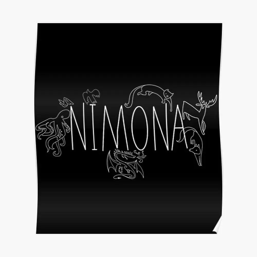 Классическая футболка Nimona, декор для плакатов, Современная настенная печать, Винтажная настенная роспись для дома, Забавная картина без рамки Изображение 0