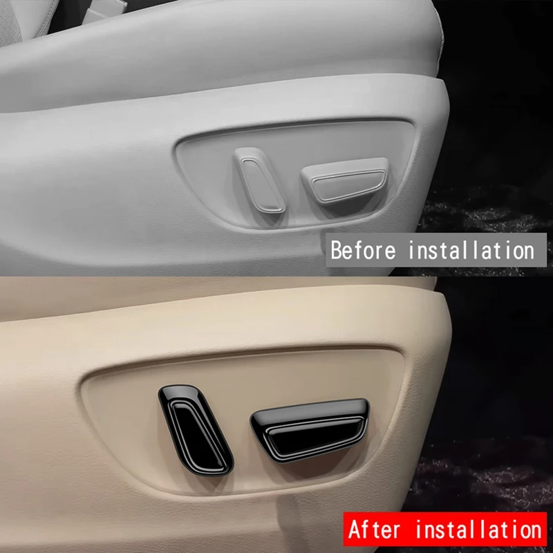 Ярко-черная рамка кнопки сиденья с электроприводом, Детали внутренней отделки Toyota Alphard 40 Series 2023+ Изображение 1