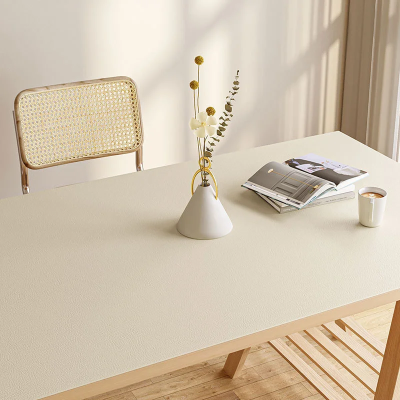 Французский легкий роскошный кожаный коврик для стола, офисный коврик для стола, однотонный коврик для компьютерного стола, настольная скатерть, водонепроницаемая, маслостойкая, для стирки Изображение 5