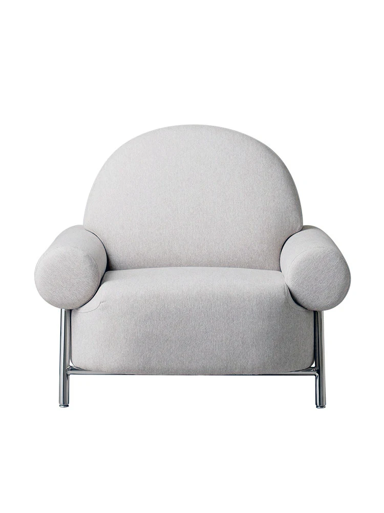 Дизайнерская модель одноместного дивана XL Повседневное ленивое кресло из белой овечьей шерсти Изображение 0