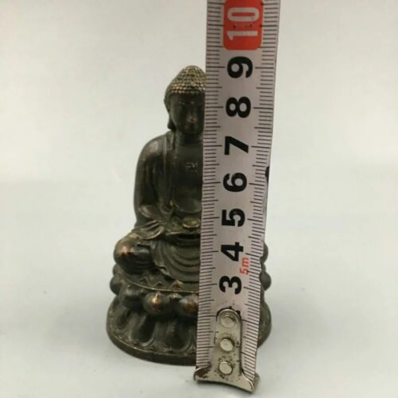 3,5-дюймовая Коллекционная китайская Бронзовая Статуя Будды Шакьямуни Амитабхи из буддизма Изображение 5