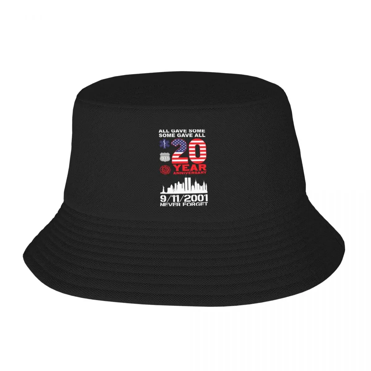 Новый день патриота никогда не забывай 9-11 годовщина 2001 года Панама солнцезащитная шляпа рыболовная шляпа черные модные Женские Шляпы 2023 Мужские Изображение 0