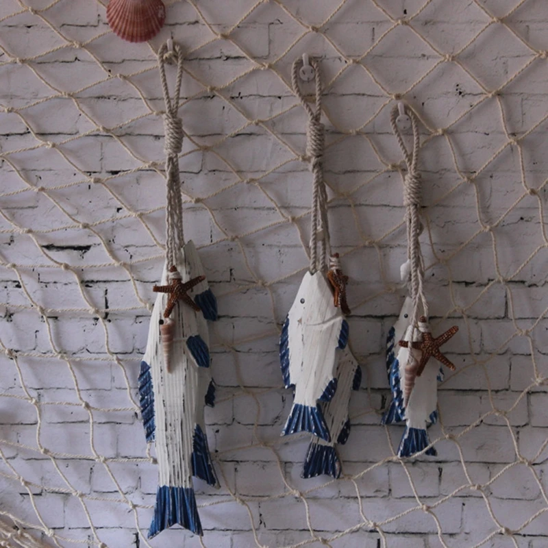 Красивое деревянное украшение в виде рыбы, прибрежные настенные украшения ручной работы Изображение 2