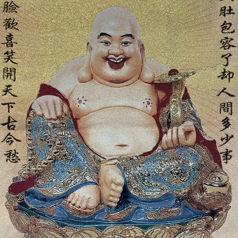 Старинная китайская картина с шелковой вышивкой, входная фреска тханка 