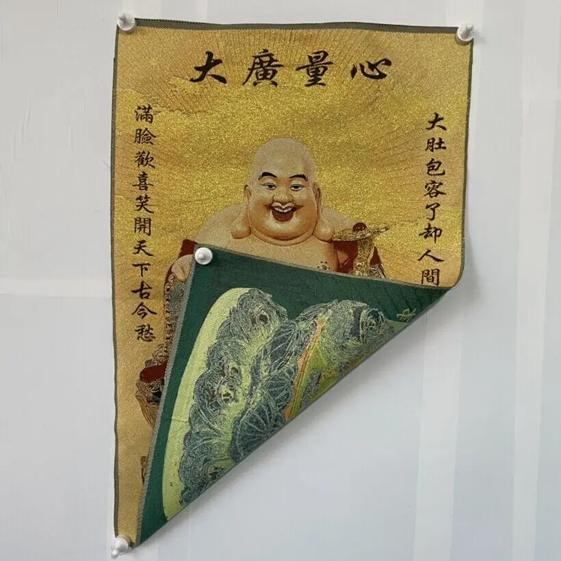 Старинная китайская картина с шелковой вышивкой, входная фреска тханка 