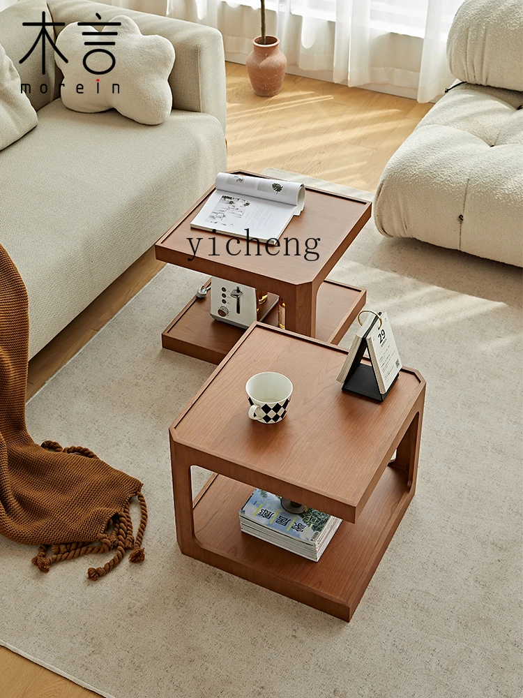 XC Original Simplicity Маленький Квартирный Кубик, комбинированный чайный столик в современном китайском стиле, двухслойный приставной столик Изображение 1