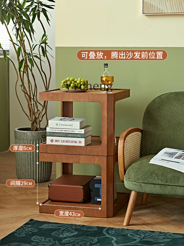 XC Original Simplicity Маленький Квартирный Кубик, комбинированный чайный столик в современном китайском стиле, двухслойный приставной столик Изображение 3