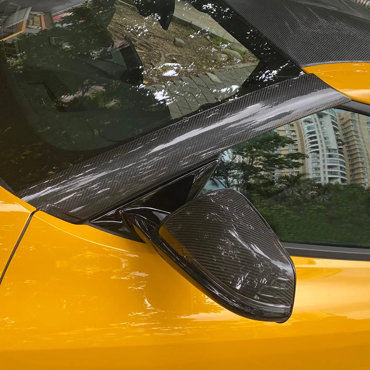 Для Toyota Supra A90 MK5 2019-2023 из настоящего углеродного волокна, Абажур для переднего стекла, наклейка на лобовое стекло, автомобильные Аксессуары Изображение 2