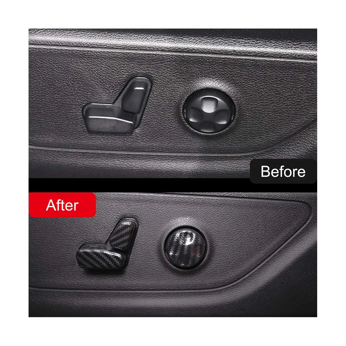 Накладка переключателя регулировки передних сидений с электроприводом в салоне автомобиля из углеродного волокна для Dodge Durango 2011-2022 Изображение 5