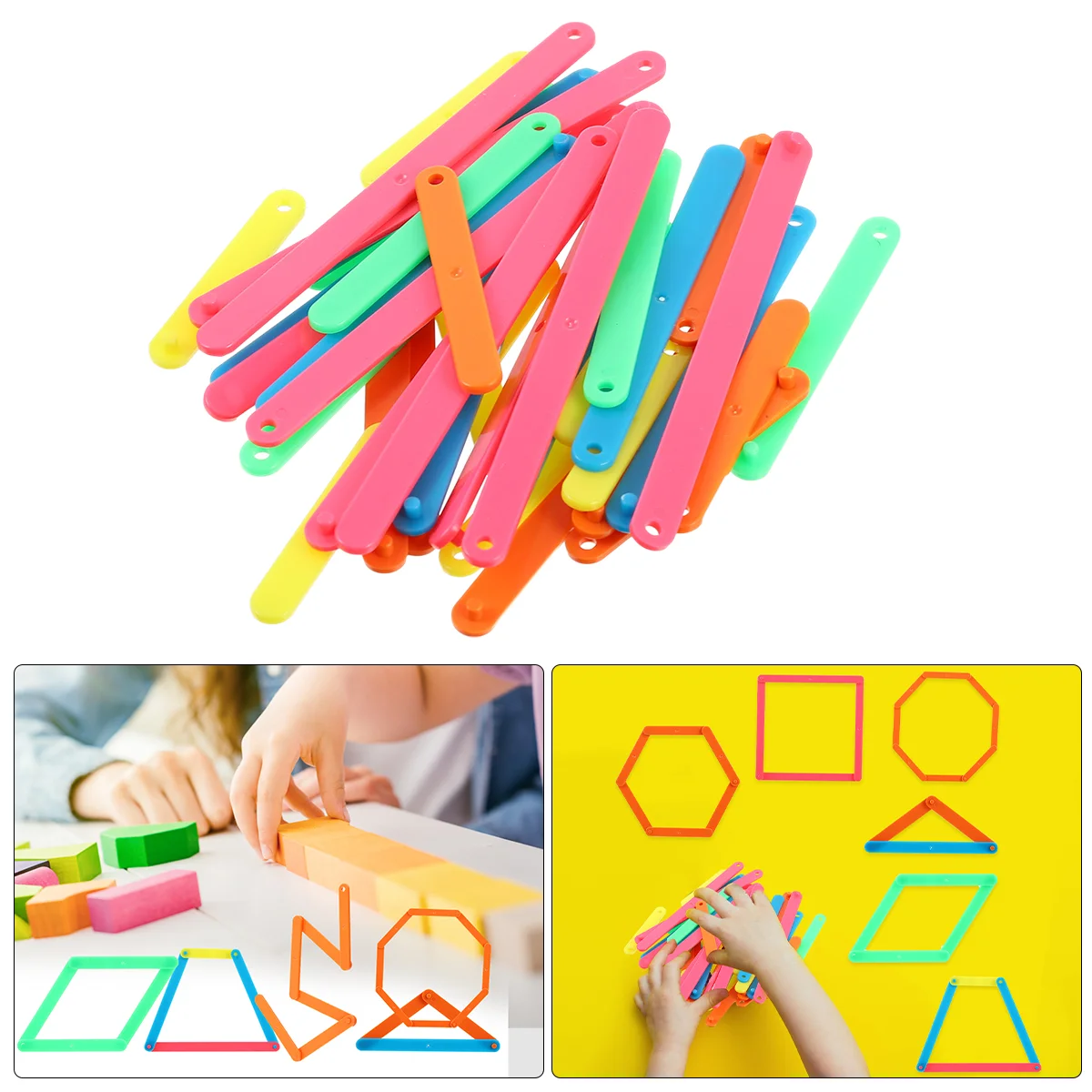 Детская игрушка в форме соединительной полоски, учебные пособия по математике для детей, игрушки-треугольники для раннего обучения математике Изображение 0