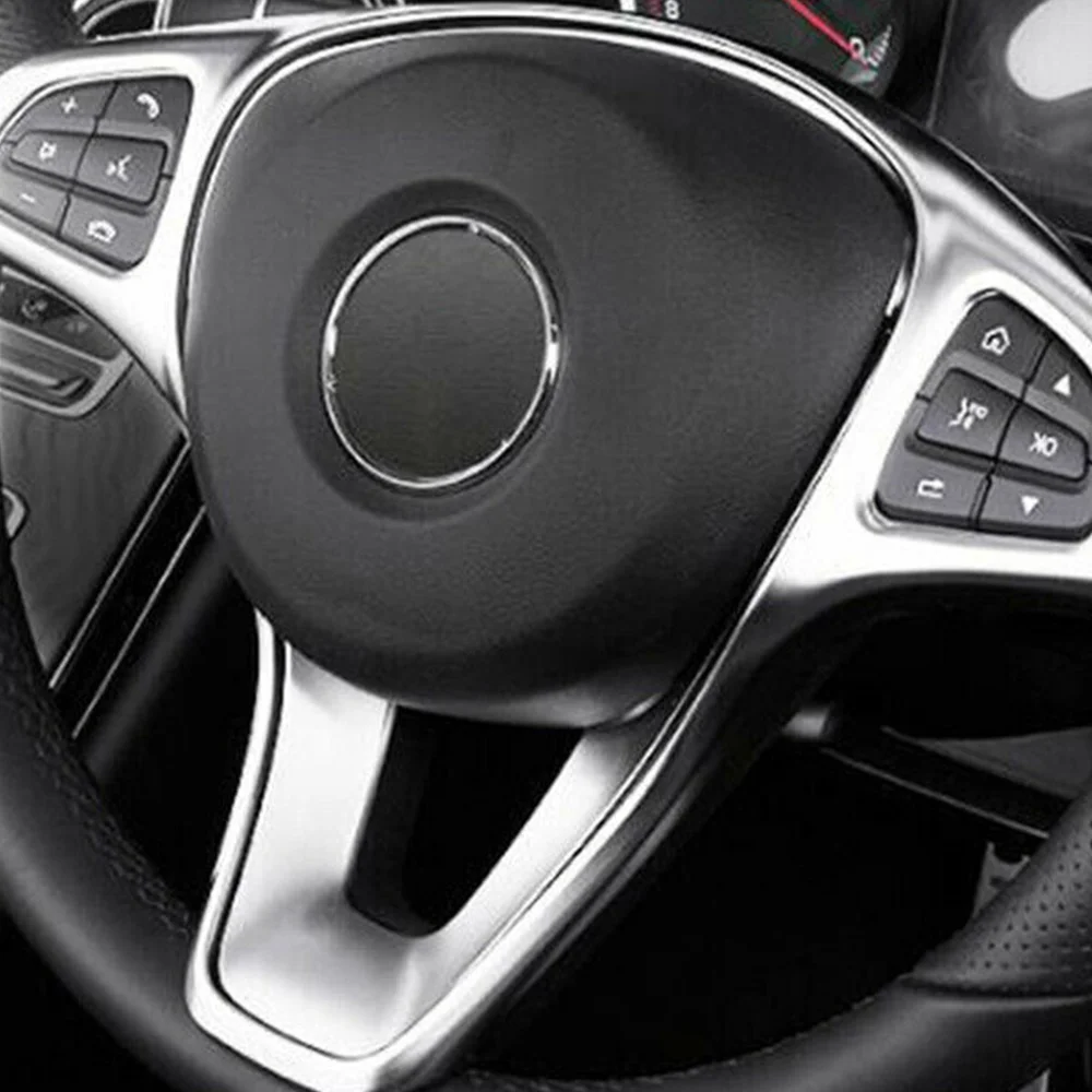 Декоративная Рамка Кнопки Рулевого Колеса Автомобиля, Наклейка на Накладку для Mercedes Benz C Class W205 E Class W213 GLC X253 Изображение 4