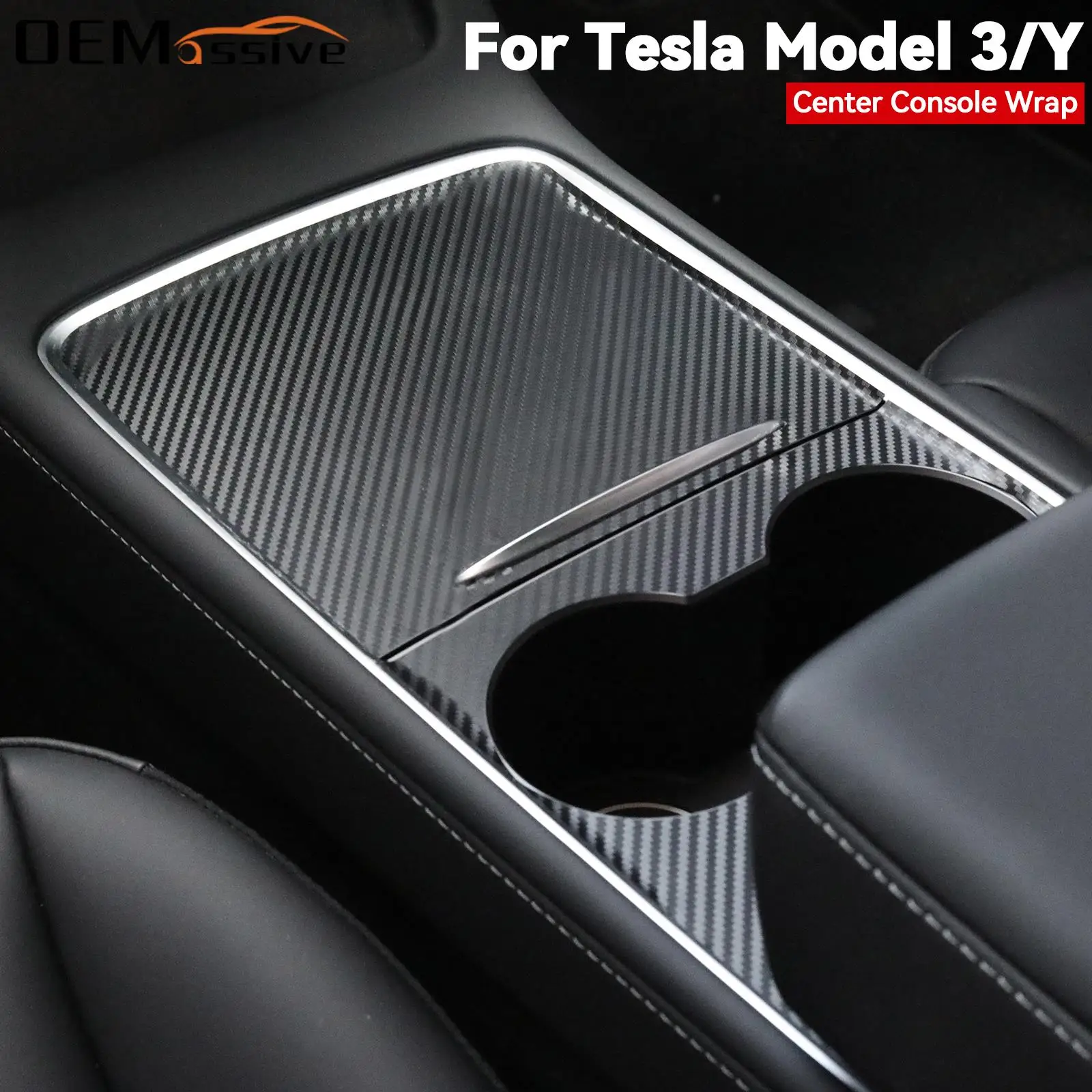 Комплект защитных накладок из углеродного волокна для центральной консоли, Накладная Декоративная наклейка для Tesla Model 3 Model Y 2021 + Интерьер автомобиля Изображение 0