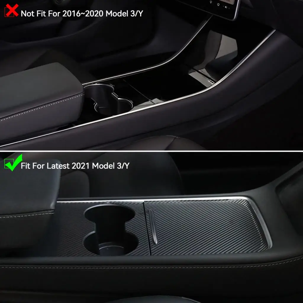 Комплект защитных накладок из углеродного волокна для центральной консоли, Накладная Декоративная наклейка для Tesla Model 3 Model Y 2021 + Интерьер автомобиля Изображение 1