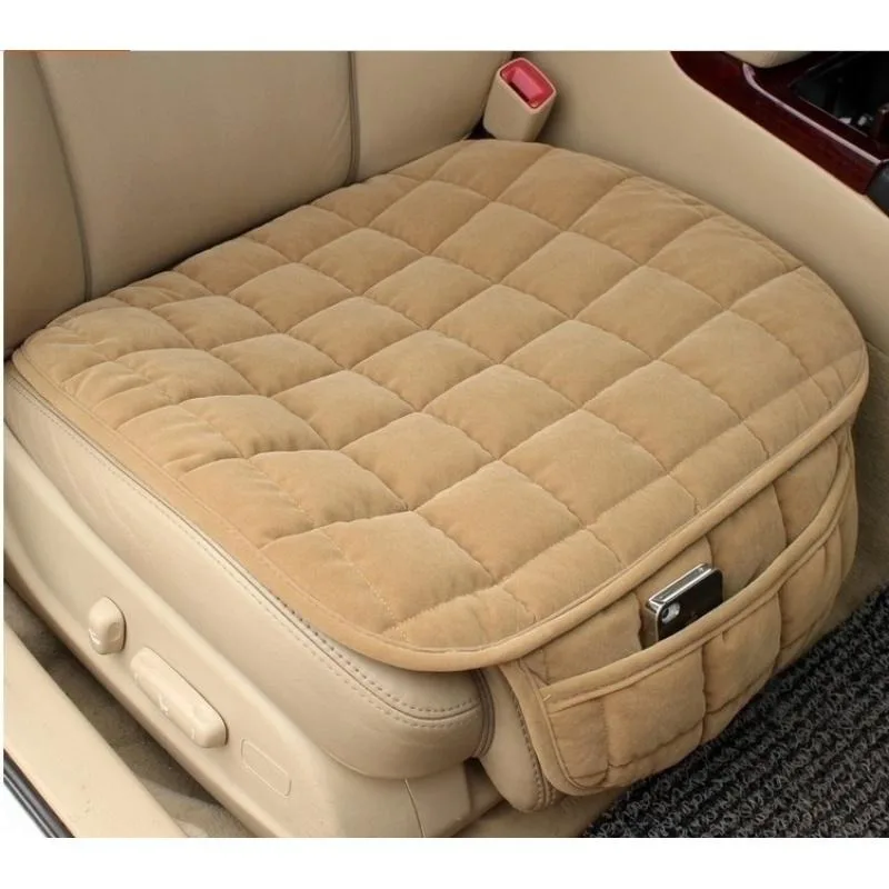 Зимняя подушка для автокресла, теплая противоскользящая универсальная плюшевая подушка для автокресла, защитный коврик для авто, аксессуары для интерьера автомобиля Изображение 1