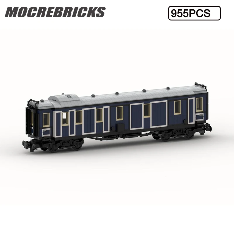 Баварский экспресс-поезд серии City Train, Багажный вагон, строительные блоки, модели кирпичей, детские развивающие игрушки, Рождественский подарок Изображение 0