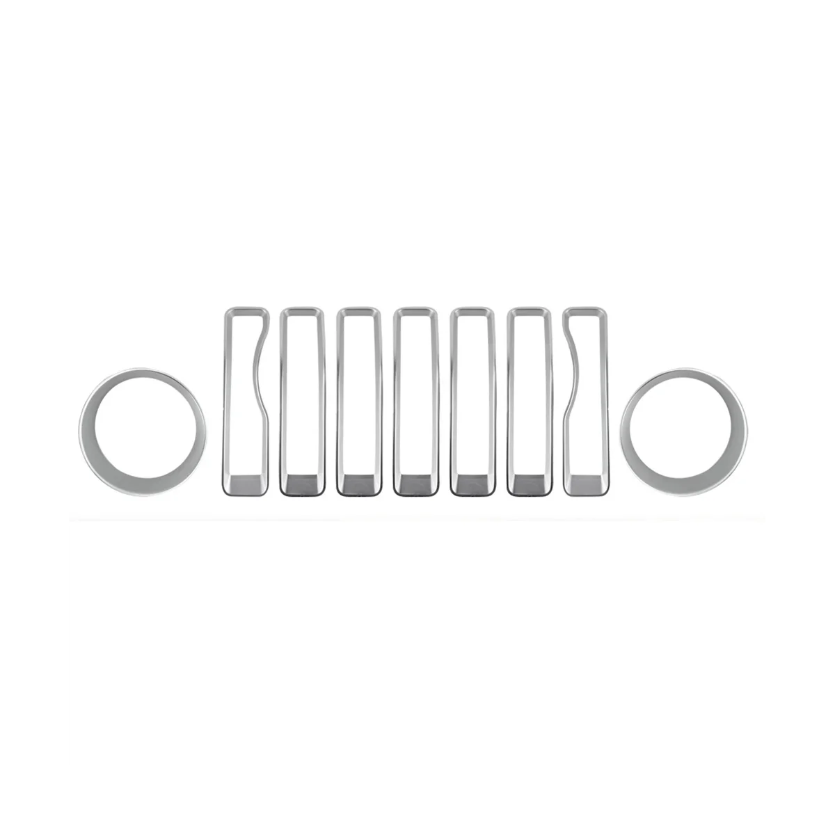 9 шт. Вставки для отделки передней решетки Радиатора, крышка гриля для Jeep Wrangler JL JLU Sports 2018-2023, Хромированный круг для украшения фар Изображение 0