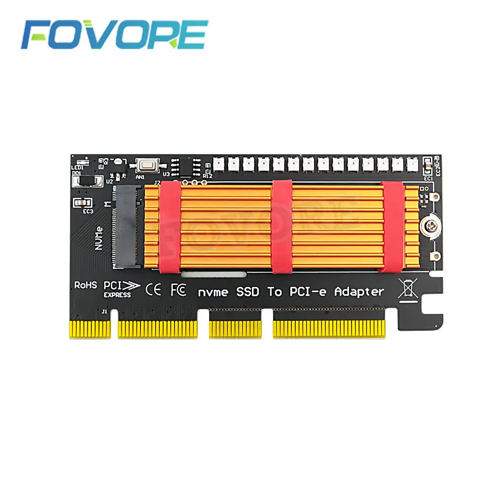 M.2 NVMe SSD NGFF к Адаптеру PCIE M Key Riser Card PCI-e PCI Express GEN3 X4 X8 X16 2230-2280 PCIE к Адаптеру M2 для майнинга Chia Изображение 0