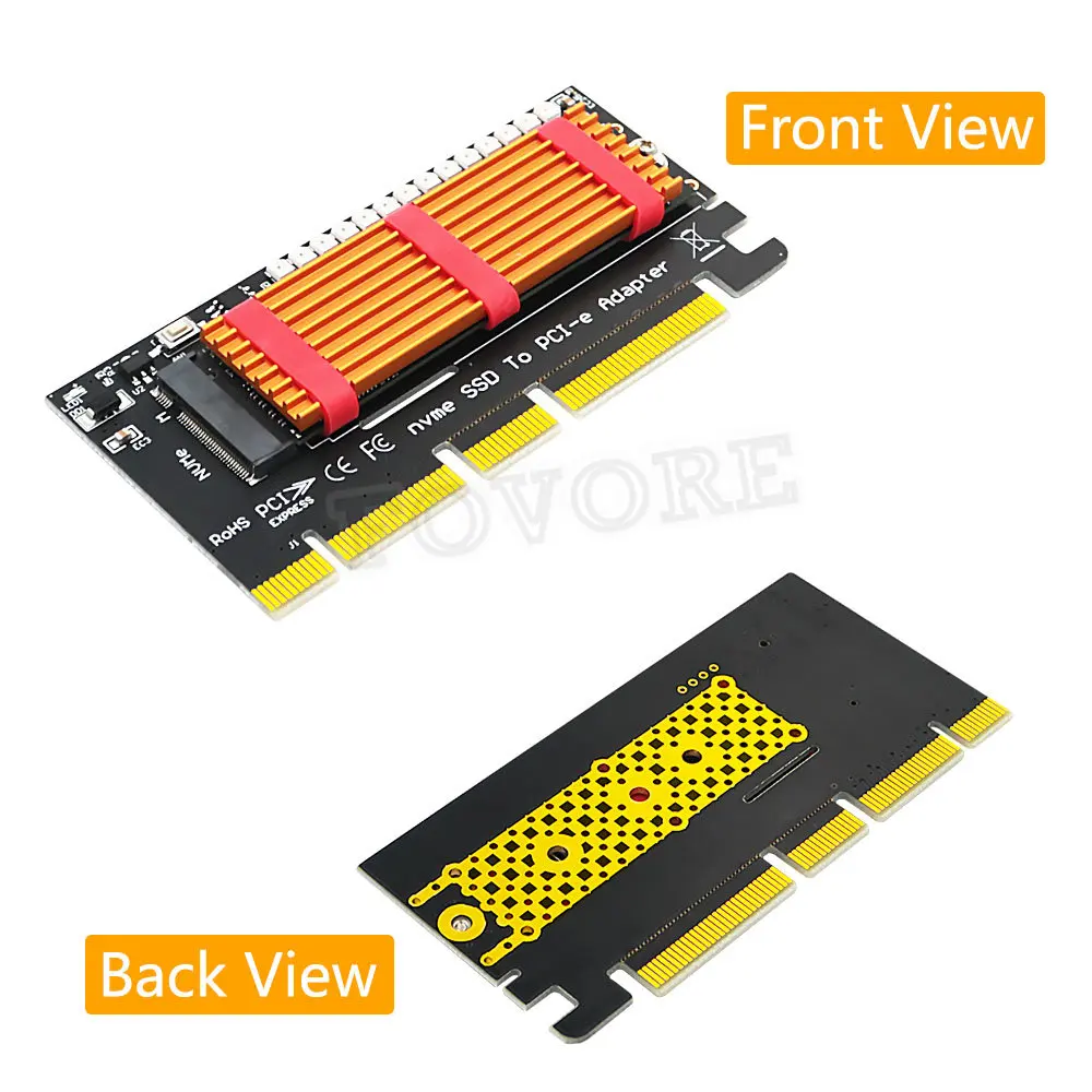 M.2 NVMe SSD NGFF к Адаптеру PCIE M Key Riser Card PCI-e PCI Express GEN3 X4 X8 X16 2230-2280 PCIE к Адаптеру M2 для майнинга Chia Изображение 1