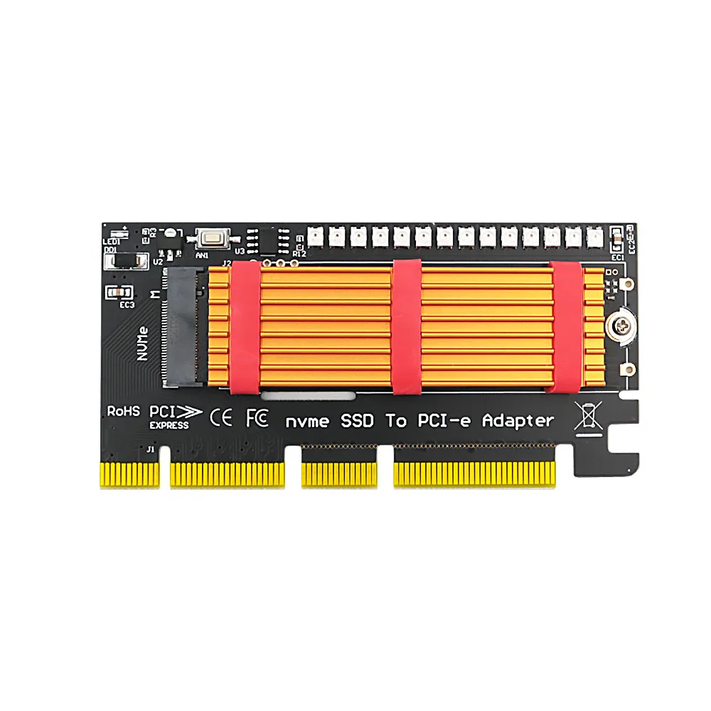 M.2 NVMe SSD NGFF к Адаптеру PCIE M Key Riser Card PCI-e PCI Express GEN3 X4 X8 X16 2230-2280 PCIE к Адаптеру M2 для майнинга Chia Изображение 5