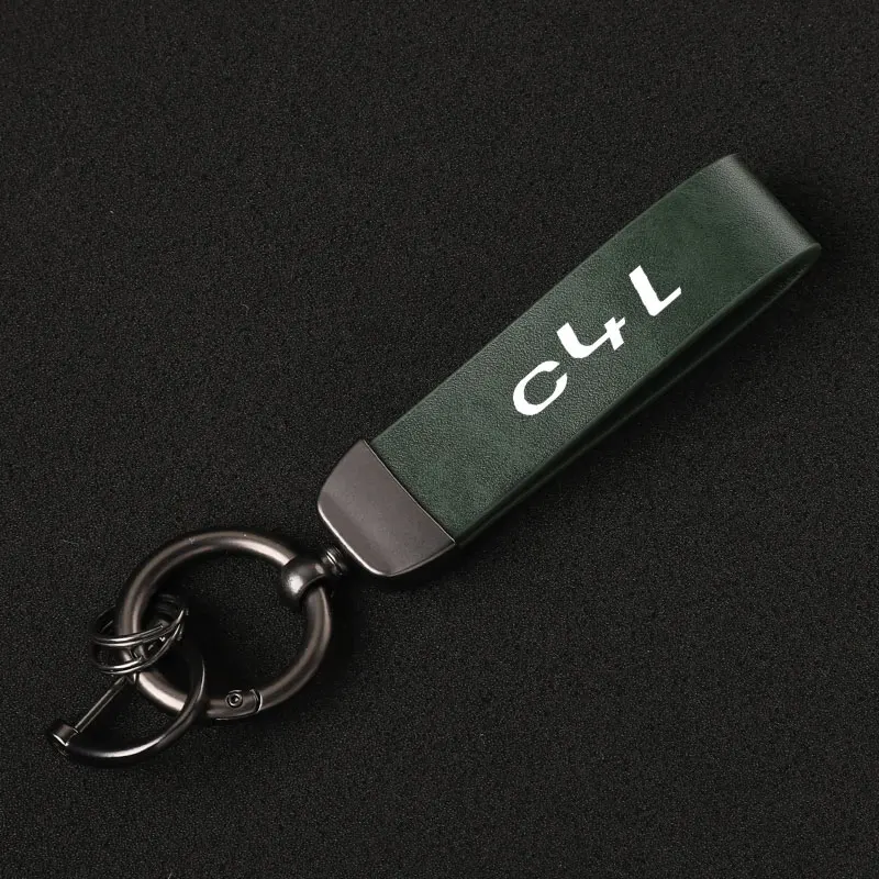 Модный кожаный брелок для ключей в виде делового подарка, мужской и женский брелок с логотипом автомобиля на заказ для аксессуаров Citroen C4L Изображение 2