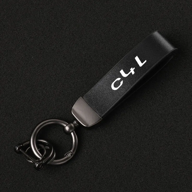 Модный кожаный брелок для ключей в виде делового подарка, мужской и женский брелок с логотипом автомобиля на заказ для аксессуаров Citroen C4L Изображение 4
