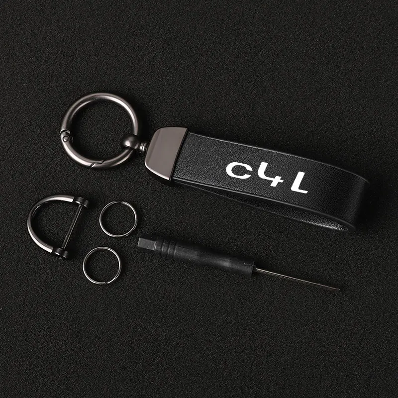 Модный кожаный брелок для ключей в виде делового подарка, мужской и женский брелок с логотипом автомобиля на заказ для аксессуаров Citroen C4L Изображение 5