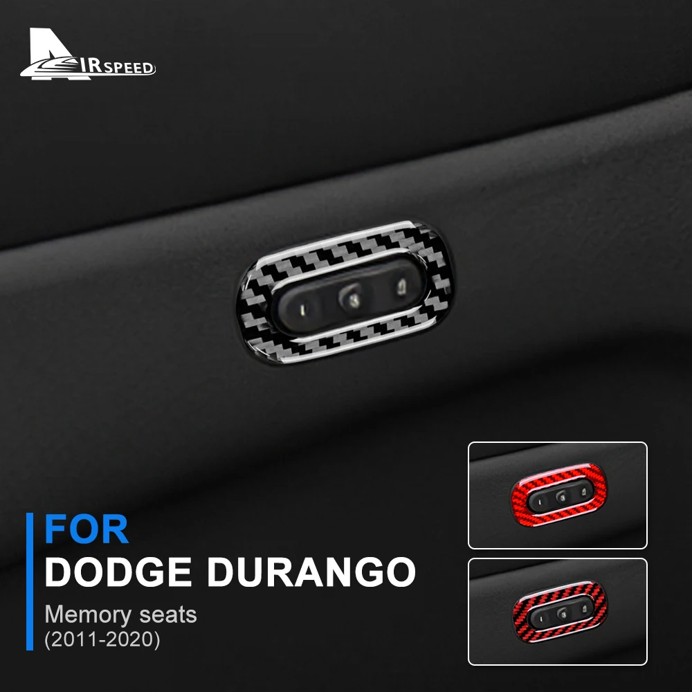 Наклейка из настоящего углеродного волокна для Dodge Durango 2011-2020, Крышка кнопки управления автокреслом, RHD, LHD, Аксессуары для внутренней отделки, стиль Изображение 0