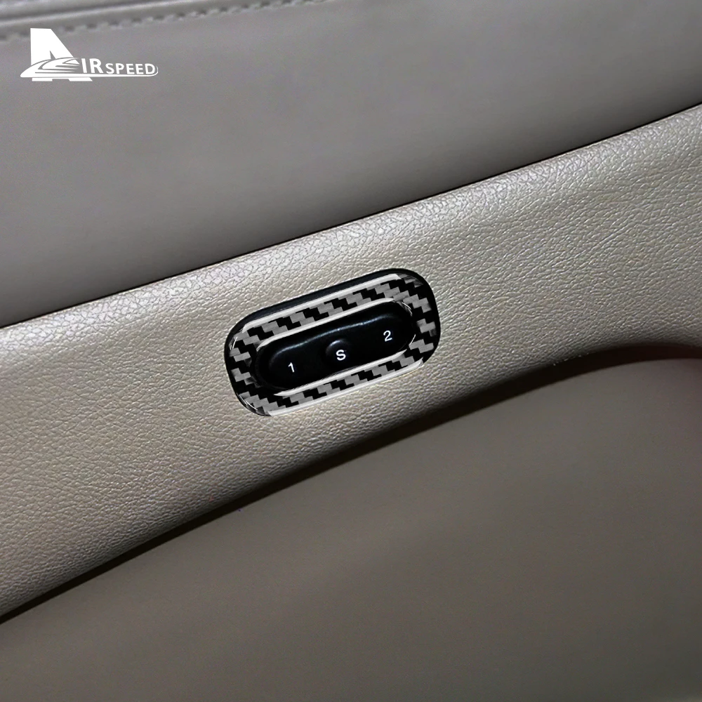 Наклейка из настоящего углеродного волокна для Dodge Durango 2011-2020, Крышка кнопки управления автокреслом, RHD, LHD, Аксессуары для внутренней отделки, стиль Изображение 3