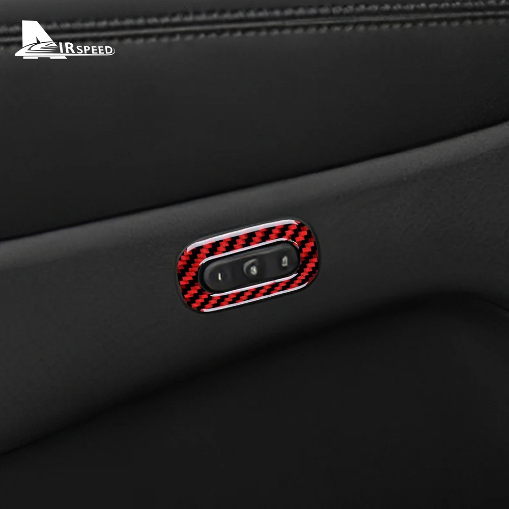 Наклейка из настоящего углеродного волокна для Dodge Durango 2011-2020, Крышка кнопки управления автокреслом, RHD, LHD, Аксессуары для внутренней отделки, стиль Изображение 4