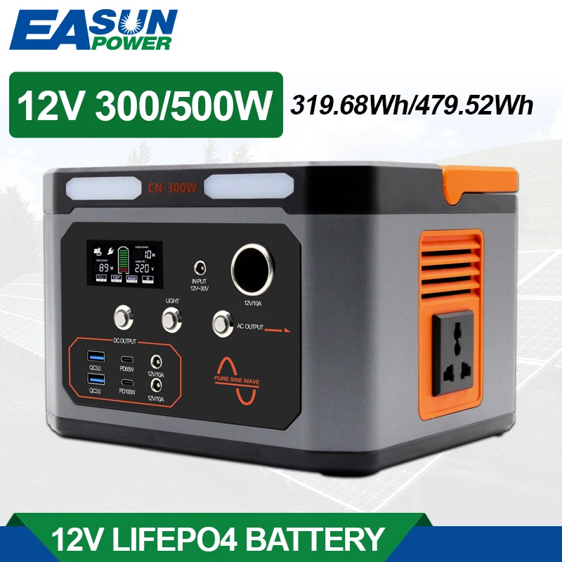 Аккумуляторная батарея EASUN Energy 300 Вт 500 Вт Аварийный Источник Питания Аккумулятор LiFePO4 Солнечные Наружные Генераторы Мобильная Энергия Изображение 0