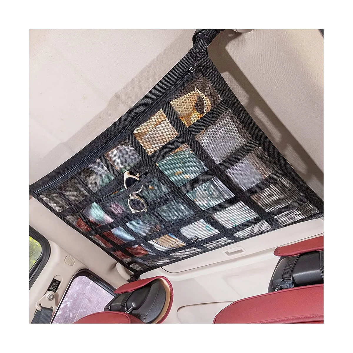 Универсальная сетка для хранения на крыше автомобиля, Сетчатый карман Для хранения На крыше автомобиля, Автомобильные Аксессуары Изображение 4