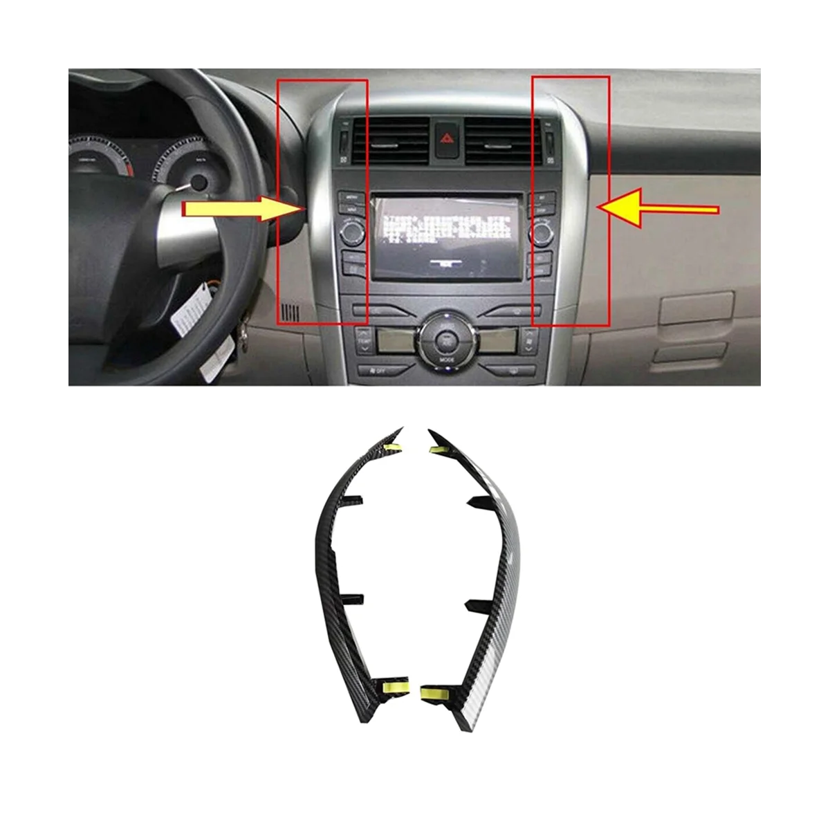 1 Пара Вентиляционных Отверстий Приборной панели для Toyota Corolla Altis 2007-2013 для Автомобильных Воздухозаборников ABS Верхняя Отделка Из Углеродного Волокна Изображение 1