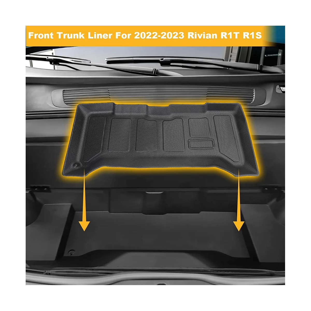 Коврик для переднего багажника Rivian R1T R1S 2022 2023 Аксессуары, улучшенные коврики для багажника переднего грузового лайнера из ТПЭ нижнего слоя Изображение 2