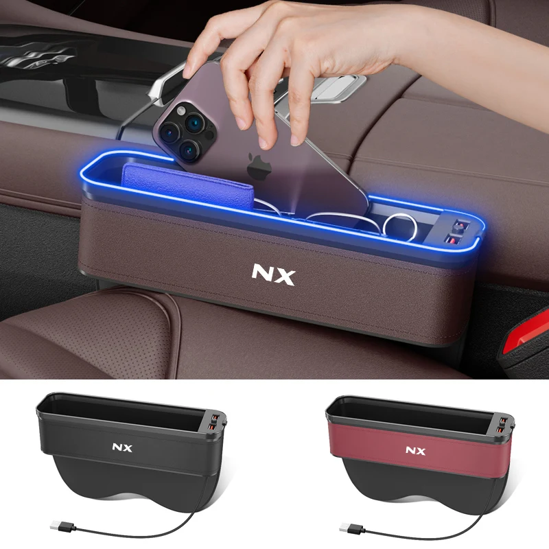 Коробка для хранения автокресел Gm с атмосферной подсветкой для Lexus Nx, Органайзер для чистки автокресел, USB-зарядка сидений, автомобильные Аксессуары Изображение 1