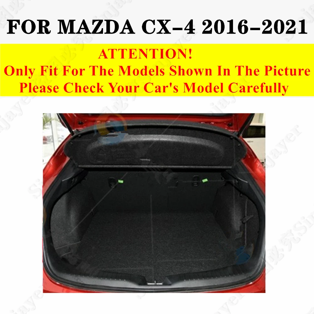 Коврик Для Багажника Автомобиля Mazda CX-4 CX4 2016 17-2021 Плоская Боковая Водонепроницаемая Задняя Грузовая Крышка Ковровая Дорожка АВТО Аксессуары Для Хвоста Вкладыш Для Багажника Изображение 1