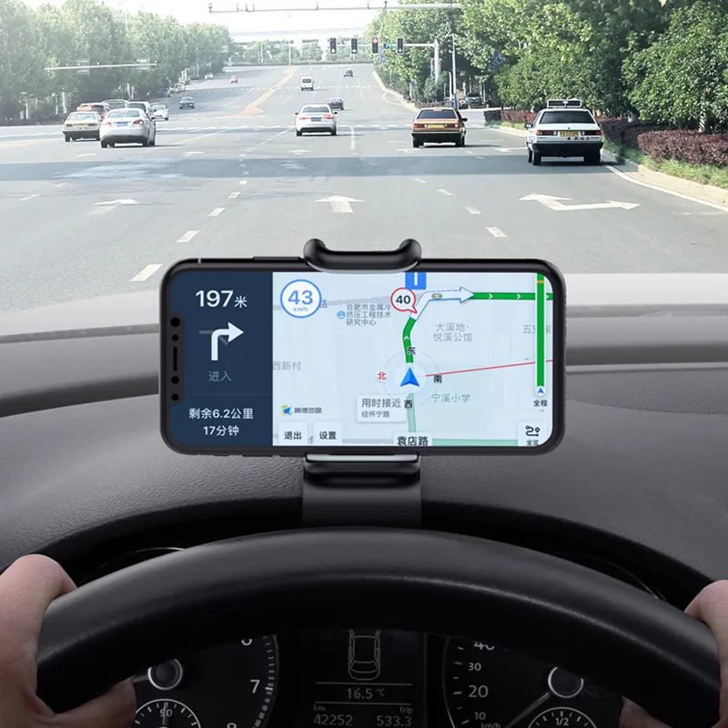 Универсальный автомобильный держатель для телефона на приборной панели, простая подставка для крепления на зажиме, кронштейн для дисплея GPS, автомобильный держатель для iPhone 8 X Samsung XiaoMi Изображение 0