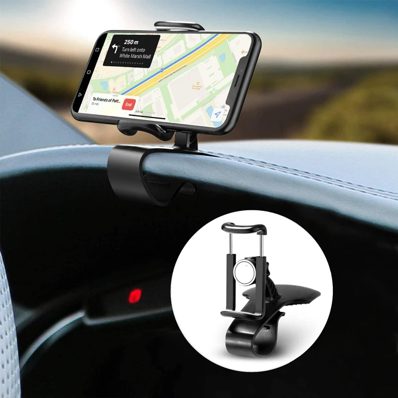 Универсальный автомобильный держатель для телефона на приборной панели, простая подставка для крепления на зажиме, кронштейн для дисплея GPS, автомобильный держатель для iPhone 8 X Samsung XiaoMi Изображение 3