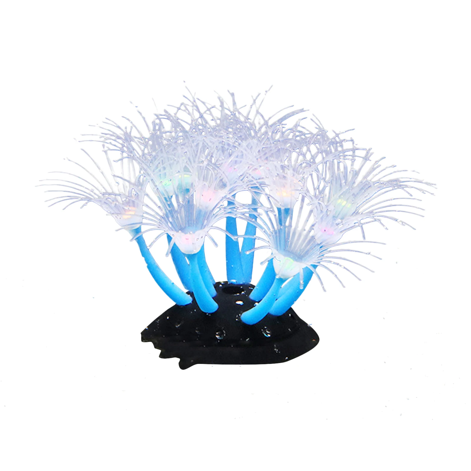 Красочное морское светящееся фоновое растение, многоразовое для украшения аквариума, Мягкий силиконовый декор из искусственного коралла для аквариума Изображение 0