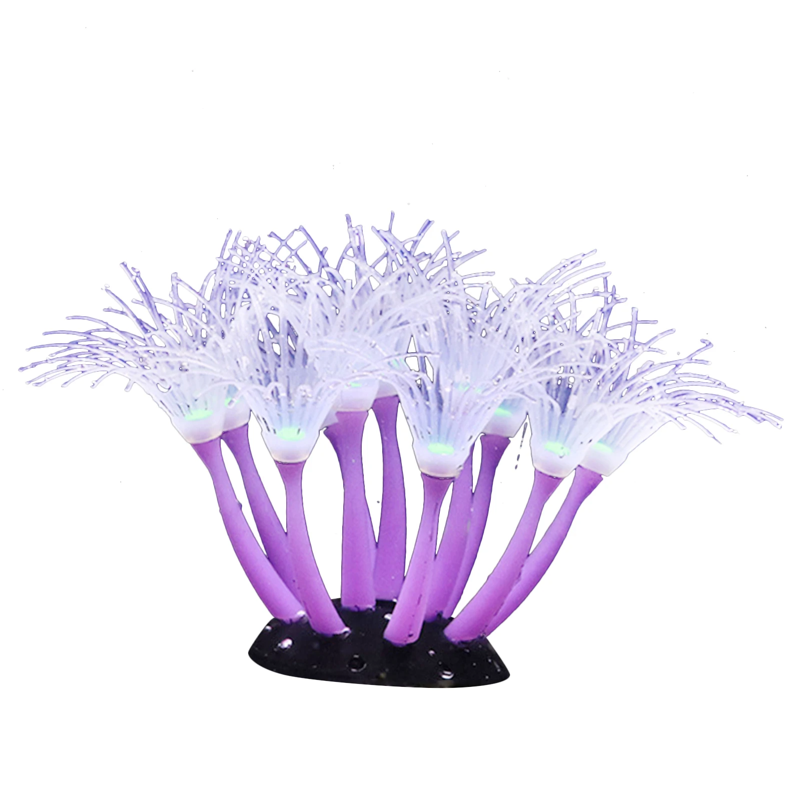Красочное морское светящееся фоновое растение, многоразовое для украшения аквариума, Мягкий силиконовый декор из искусственного коралла для аквариума Изображение 2