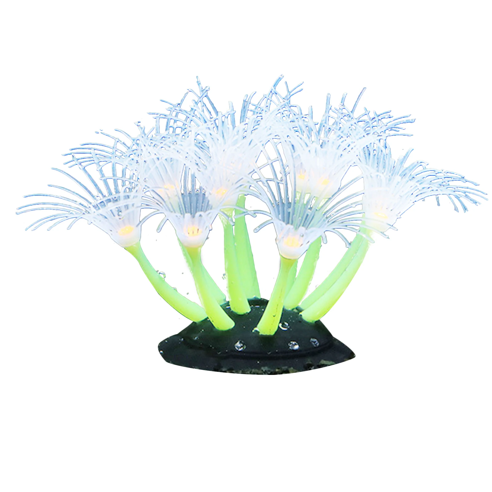 Красочное морское светящееся фоновое растение, многоразовое для украшения аквариума, Мягкий силиконовый декор из искусственного коралла для аквариума Изображение 4