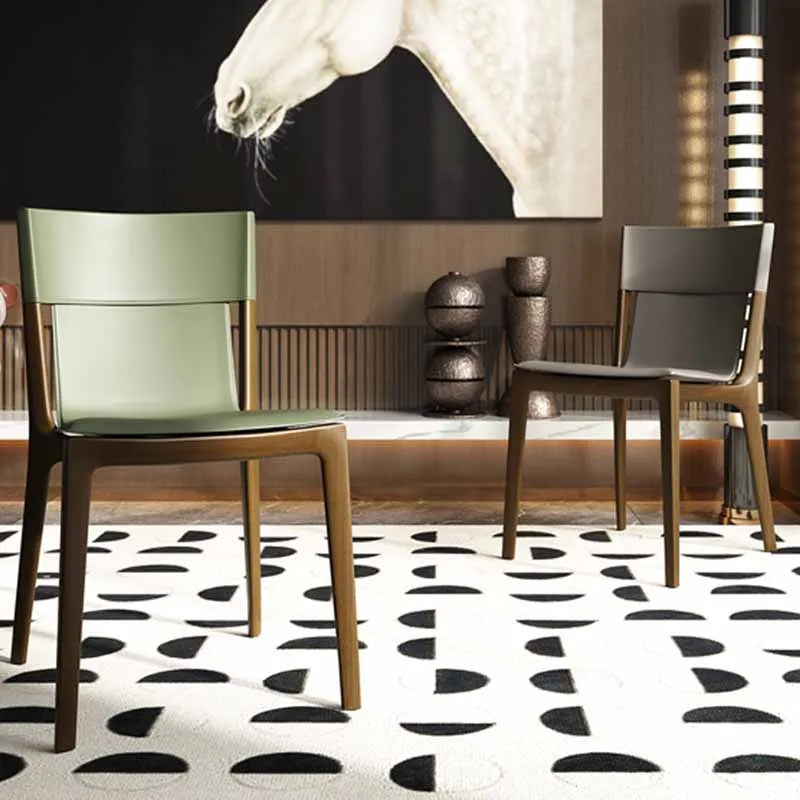Водонепроницаемые дизайнерские обеденные стулья, черные европейские Модные обеденные стулья с мягкой обивкой, деревянный материал, мебель в итальянском стиле Muebles Изображение 4