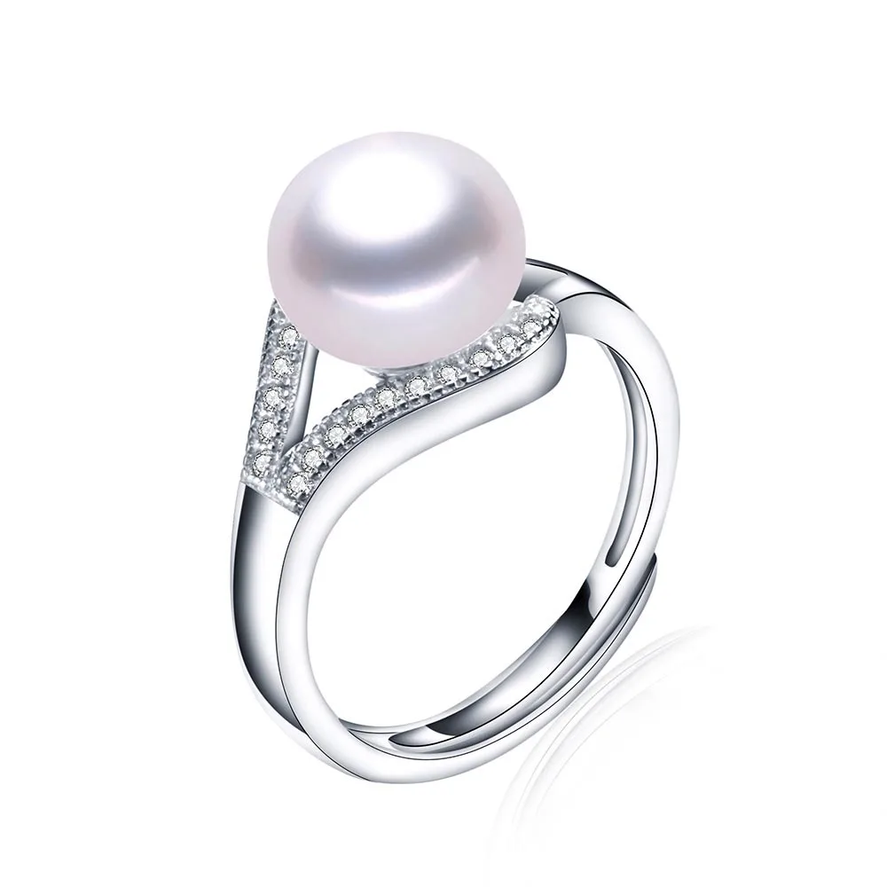 Темперамент Манту плоские жемчужные кольца для женщин модное простое элегантное индивидуальное кольцо принцессы с регулируемым отверстием Изображение 0