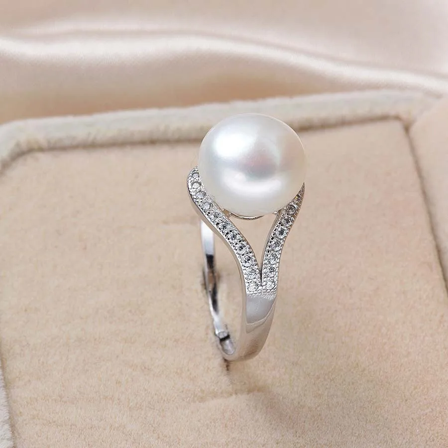 Темперамент Манту плоские жемчужные кольца для женщин модное простое элегантное индивидуальное кольцо принцессы с регулируемым отверстием Изображение 1
