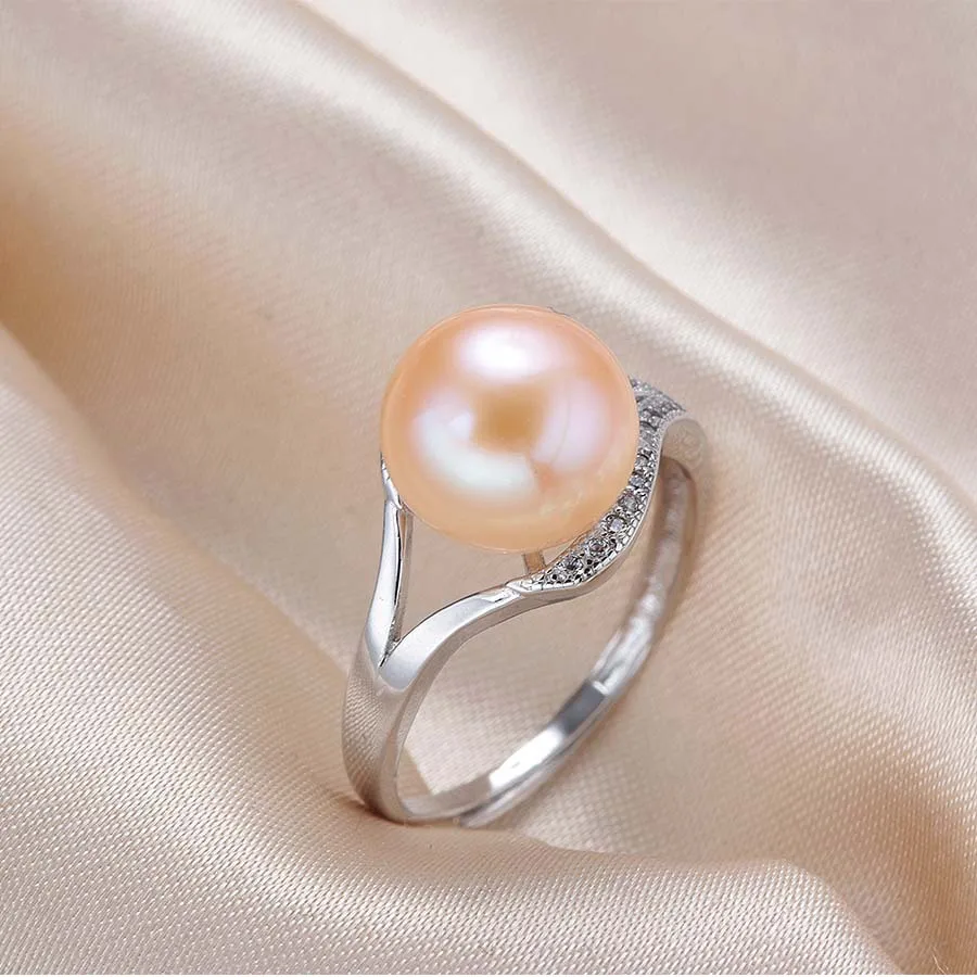 Темперамент Манту плоские жемчужные кольца для женщин модное простое элегантное индивидуальное кольцо принцессы с регулируемым отверстием Изображение 2