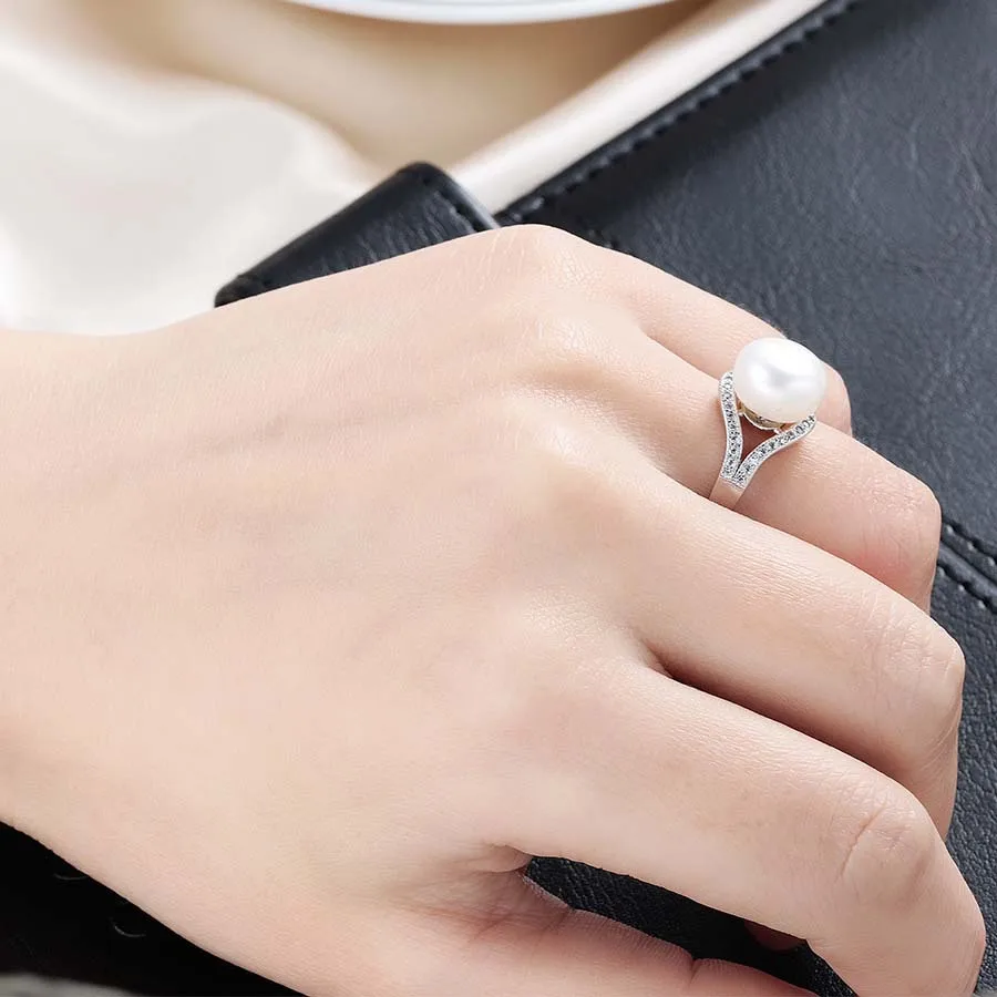 Темперамент Манту плоские жемчужные кольца для женщин модное простое элегантное индивидуальное кольцо принцессы с регулируемым отверстием Изображение 4