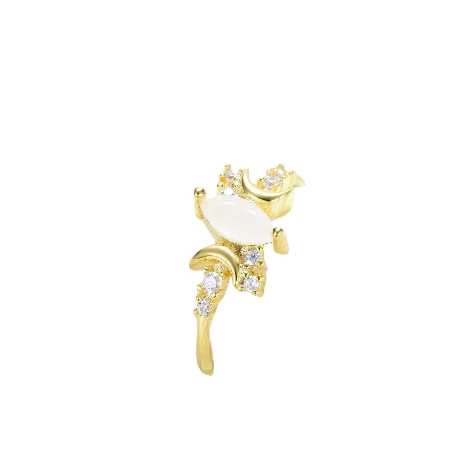 Горячая распродажа новых дам в Европе и Америке, покрытых 14-каратным золотом, инкрустированных опалом, кольцо opal marquise opal ring Изображение 4