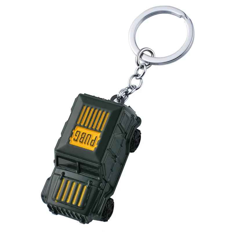 брелок для Ключей pubg Game PUBG Alloy Pickup Jeep Vehicle Wheel Scroll Брелок Для Ключей Высокого Качества Держатель Для Ключей Game Lover Key Chain Gif Изображение 4
